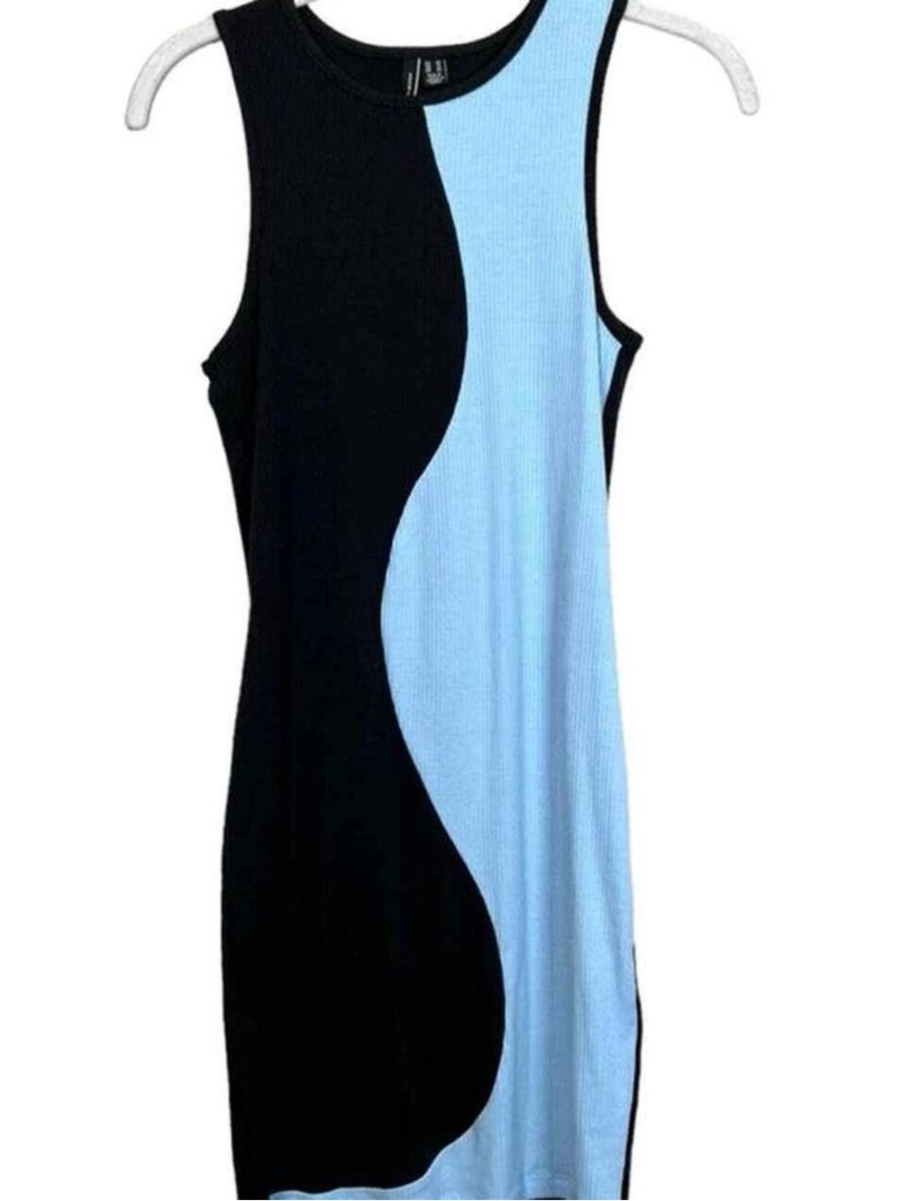 Vero Moda - Gila Wavy Colorblock Mini Dress bodycon - blue + black - Size XS